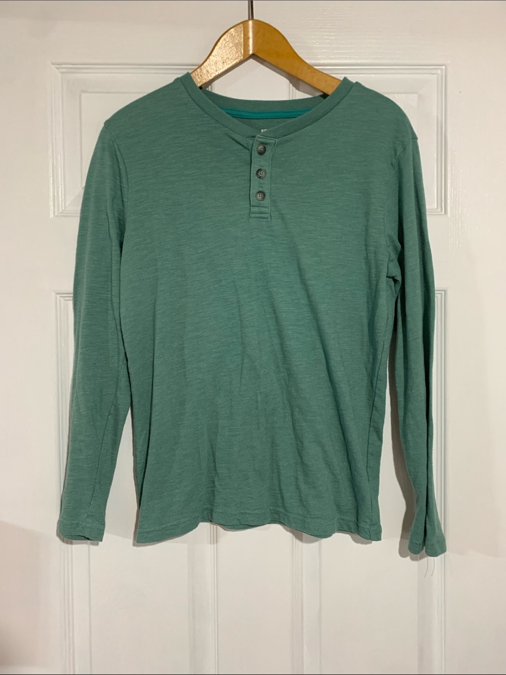 Sonoma Teal Green Long Sleeve Henley Shirt